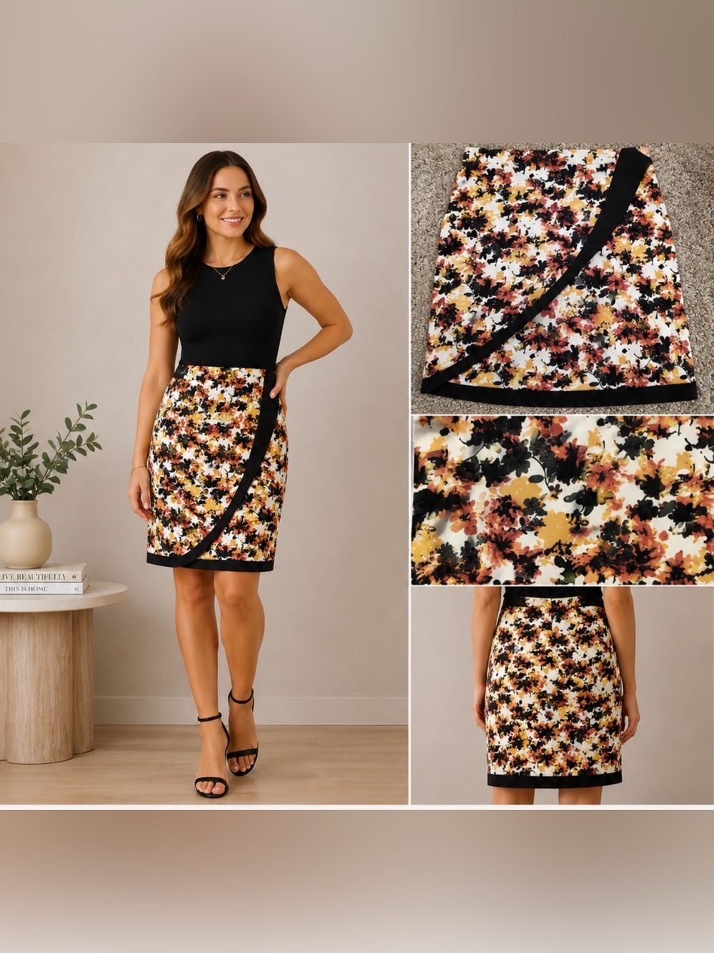 De Collection Floral Wrap Style Skirt Size M - Picture 2 of 8